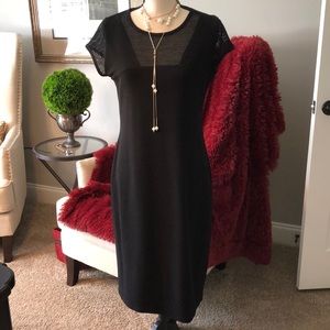 Fitted black knit dress